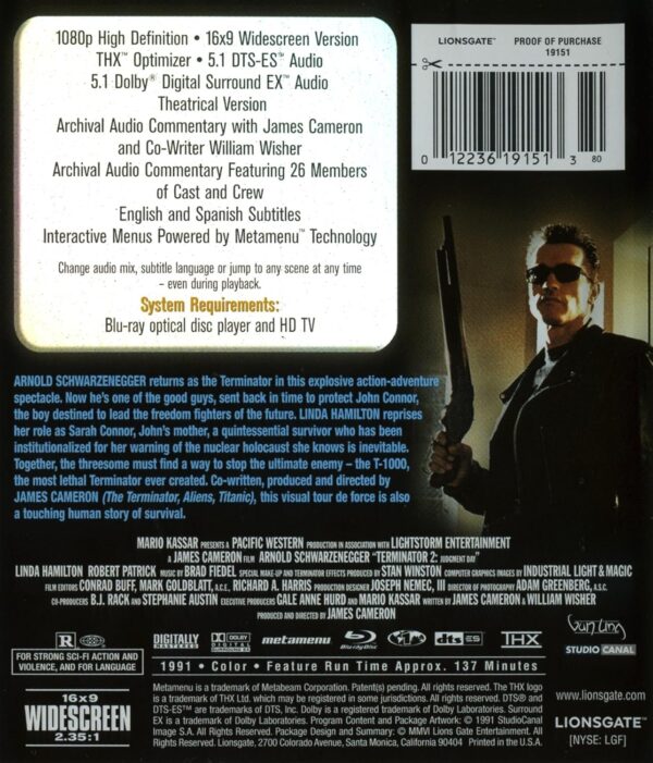 TERMINATOR 2 JUDGMENT DAY / BLUERAY / ARNOLD SCHWARZENEGGAR - Image 2