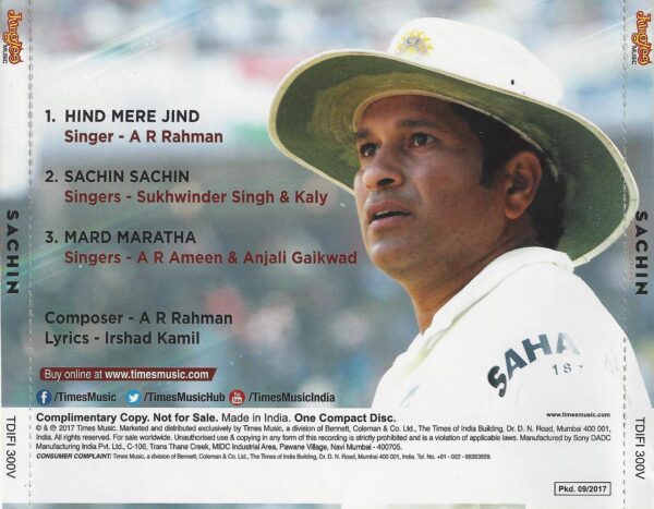 SACHIN A BILLION DREAMS/ AUDIO CD / AR RAHMAN - Image 2